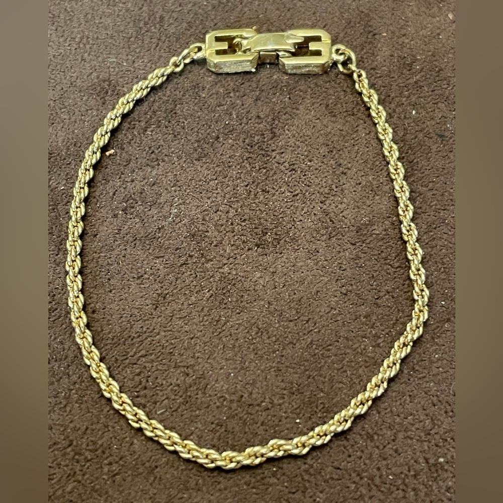 Givenchy gold tone rope bracelet